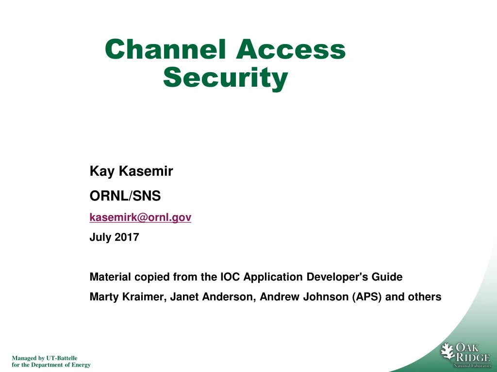 channel access security