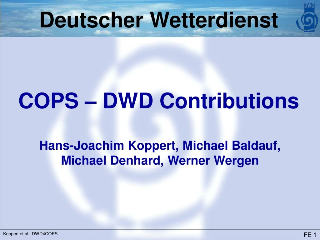 cops dwd contributions