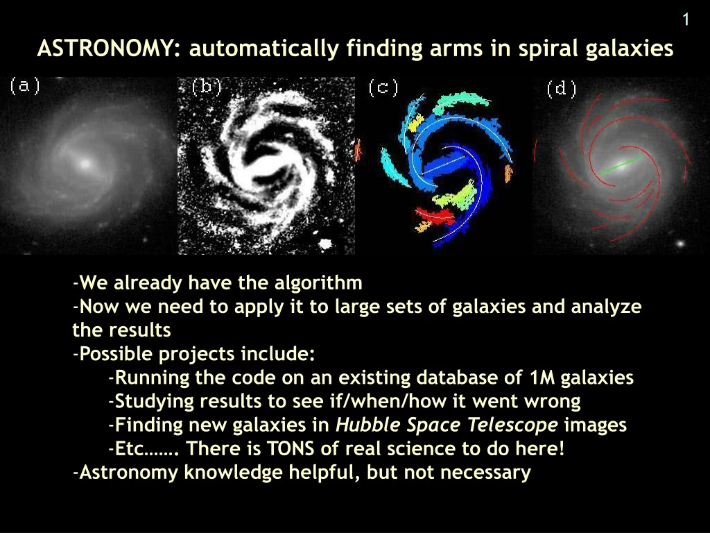 astronomy automatically finding arms in spiral