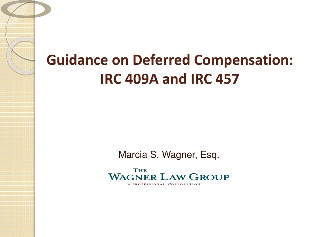 guidance on deferred compensation irc 409a and irc 457