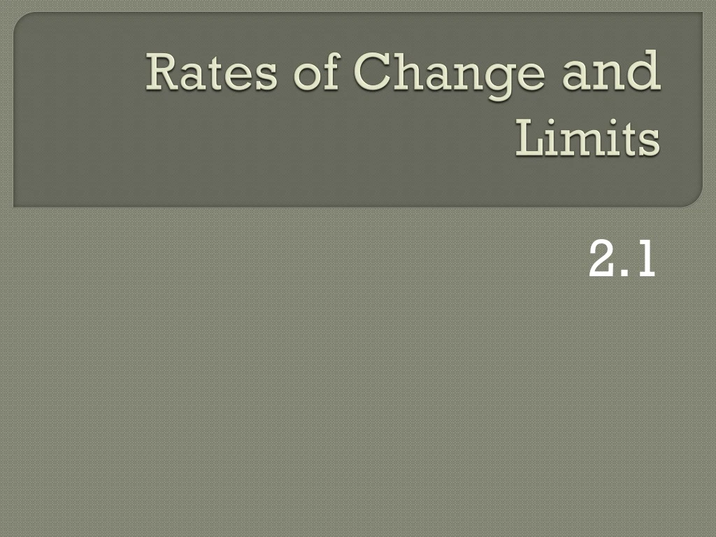 rates of change and limits