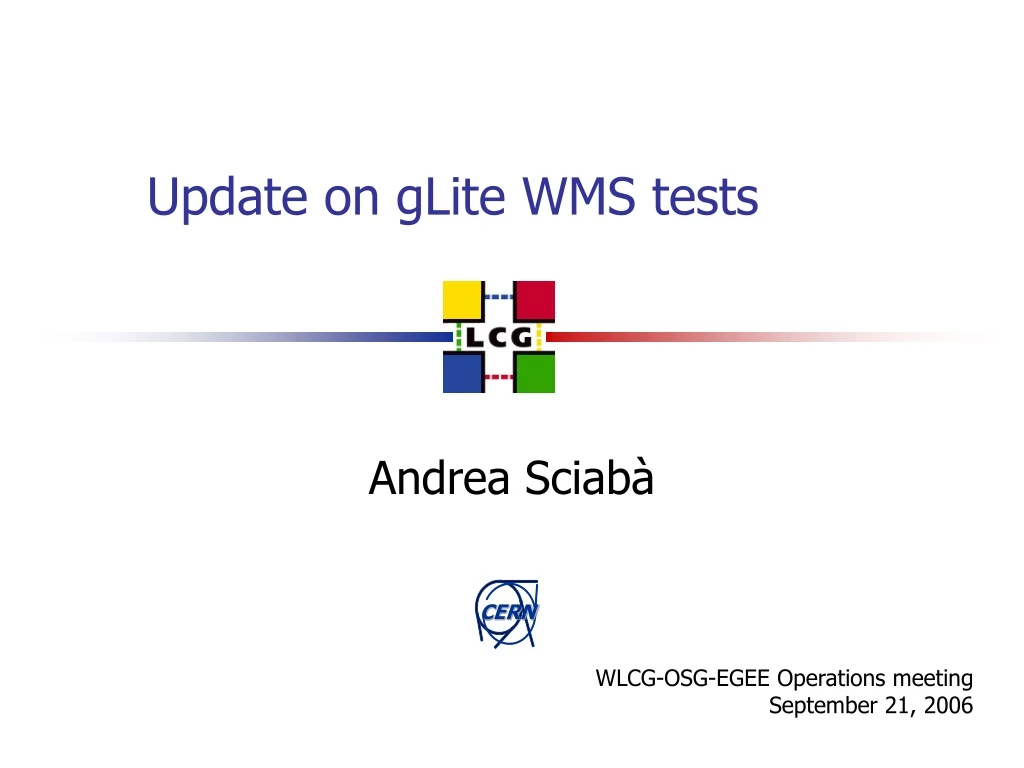 update on glite wms tests