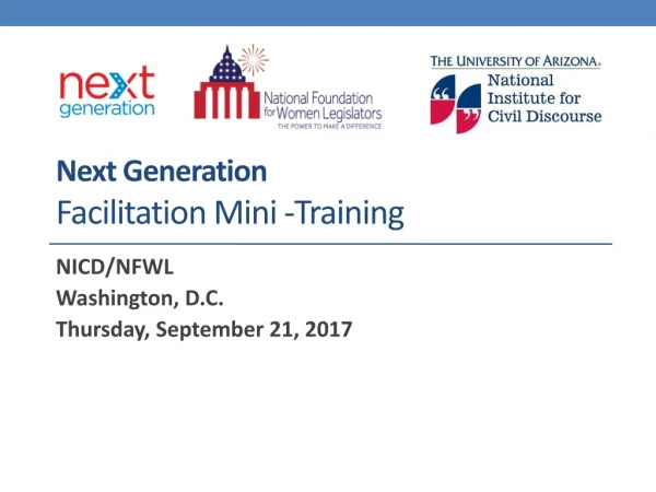 Next Generation Facilitation Mini -Training
