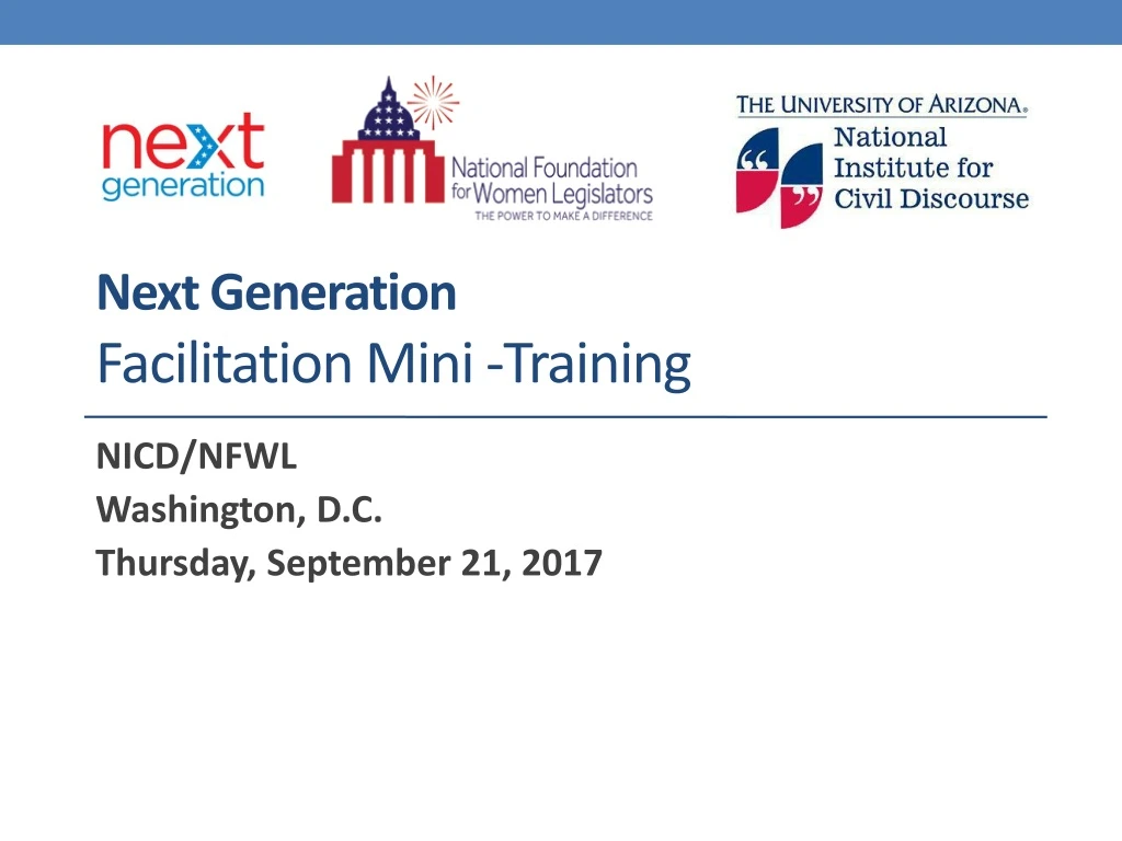 next generation facilitation mini training