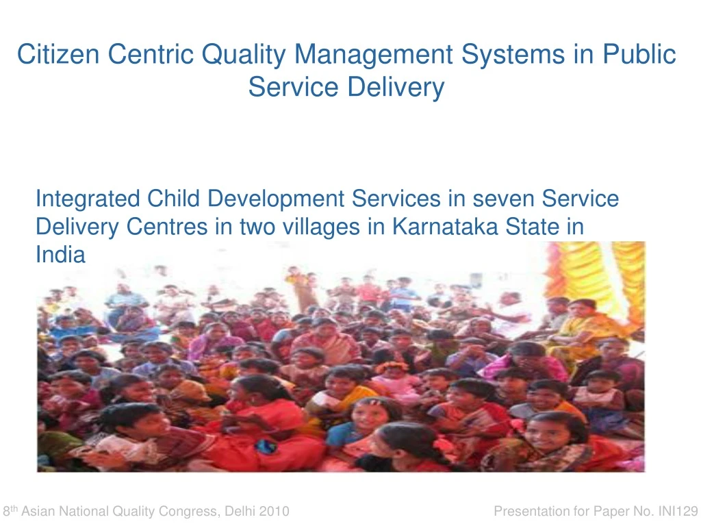 citizen centric quality management systems