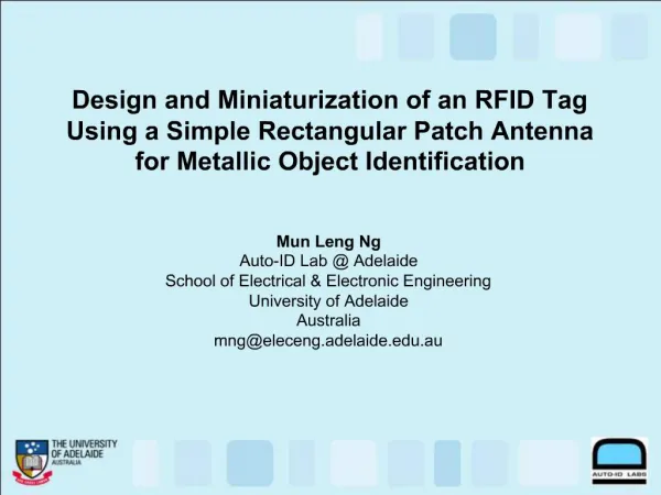 Design and Miniaturization of an RFID Tag Using a Simple Rectangular Patch Antenna for Metallic Object Identification