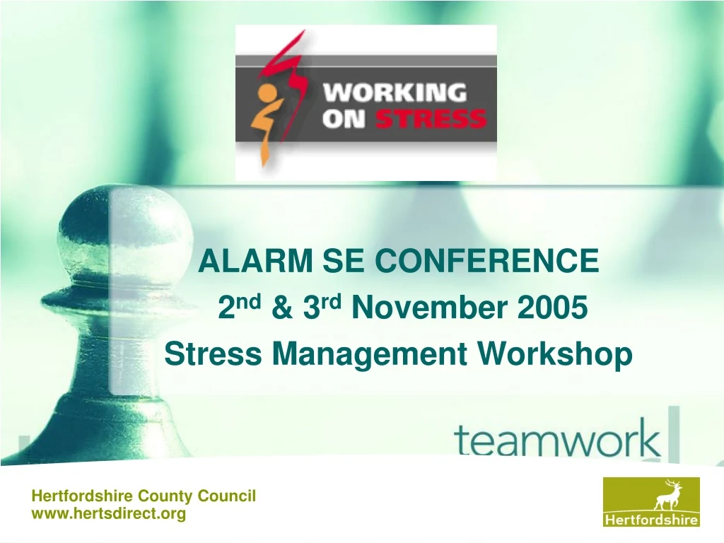alarm se conference 2 nd 3 rd november 2005 stress management workshop