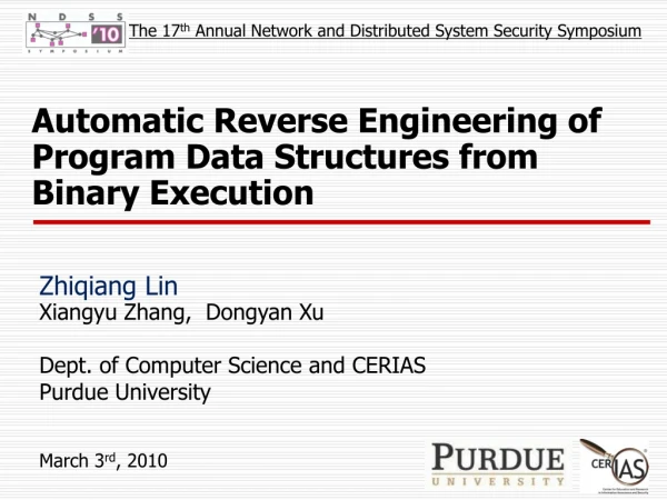 Automatic Reverse Engineering of Program Data Structures from Binary Execution