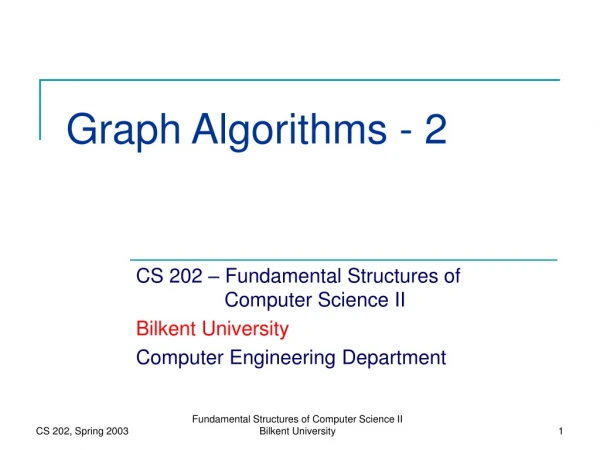 Graph Algorithms - 2
