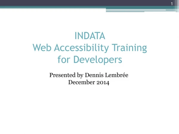 INDATA Web Accessibility Training for Developers