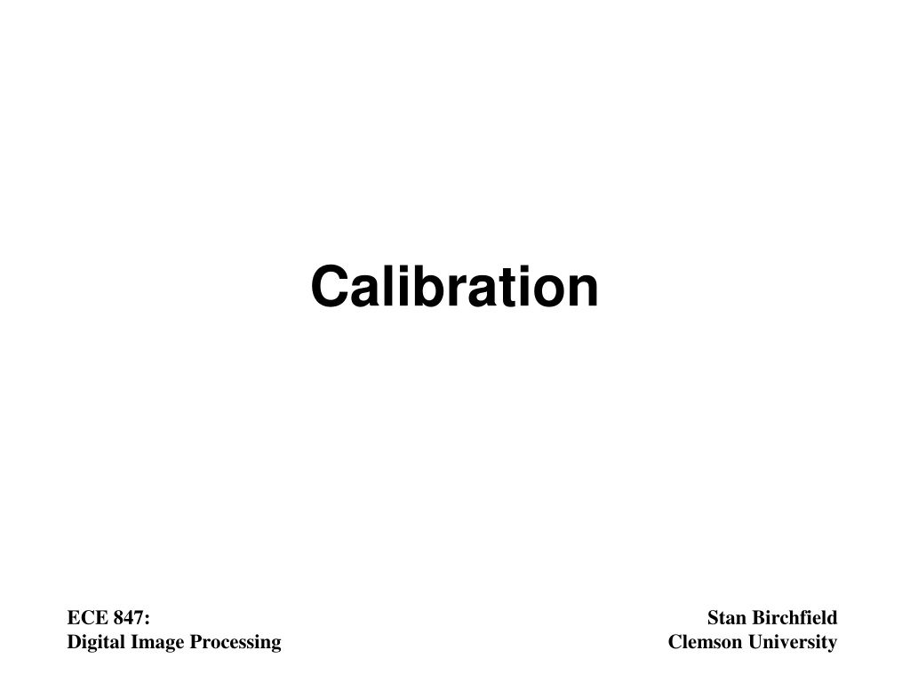 calibration