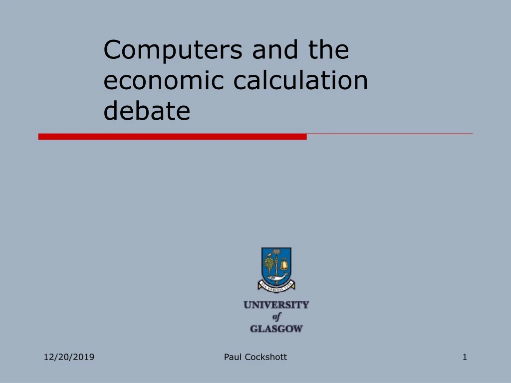 computers and the economic calculation debate