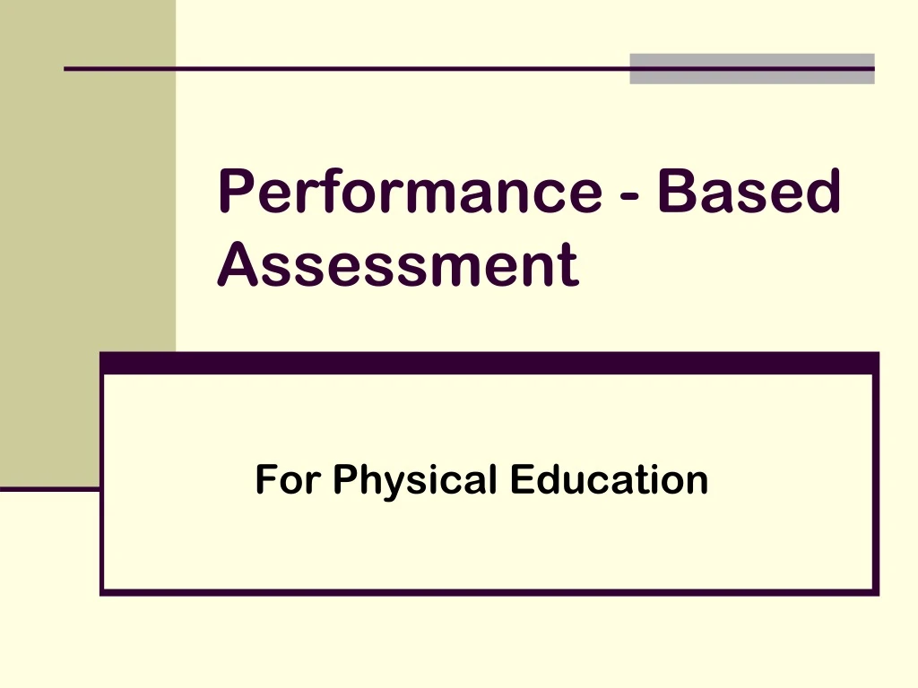 performance based assessment