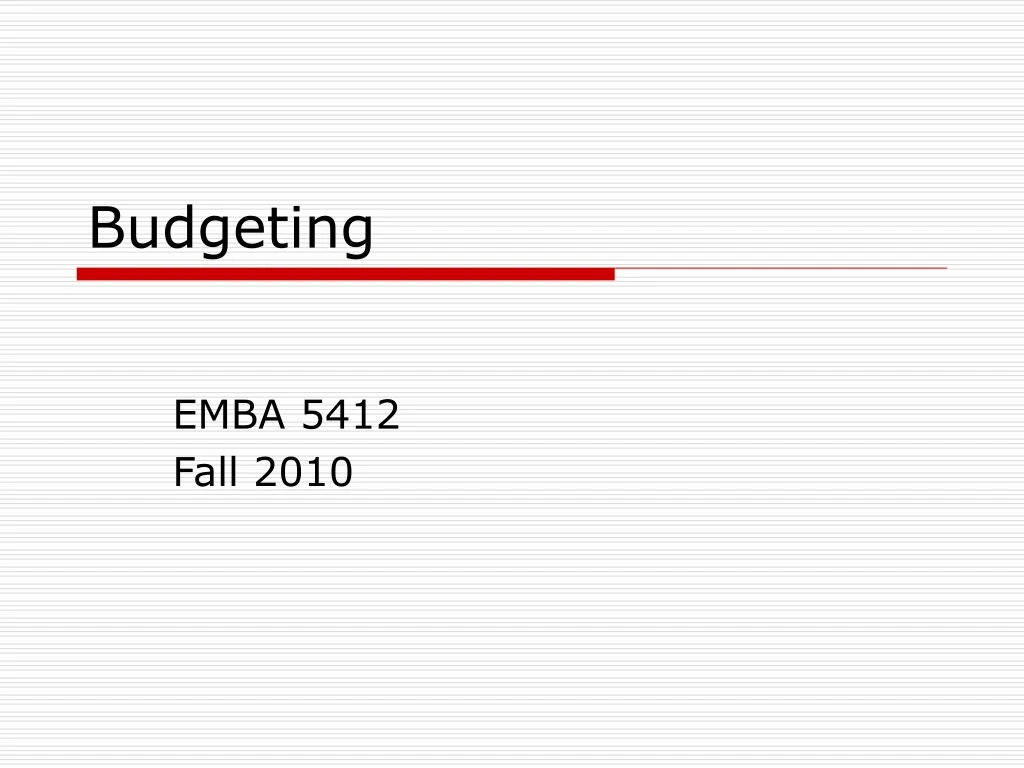 budgeting