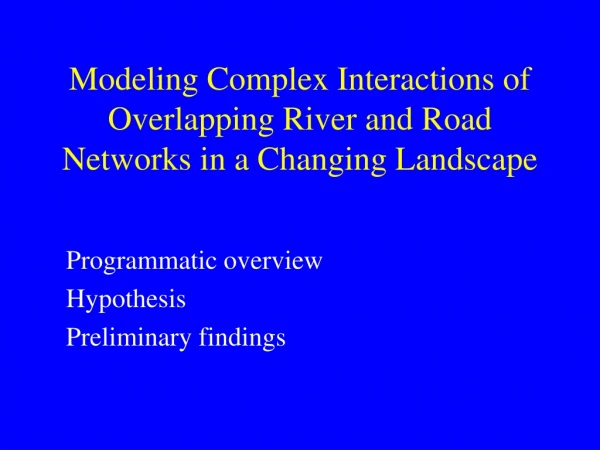 Modeling Complex Interactions of Overlapping River and Road Networks in a Changing Landscape