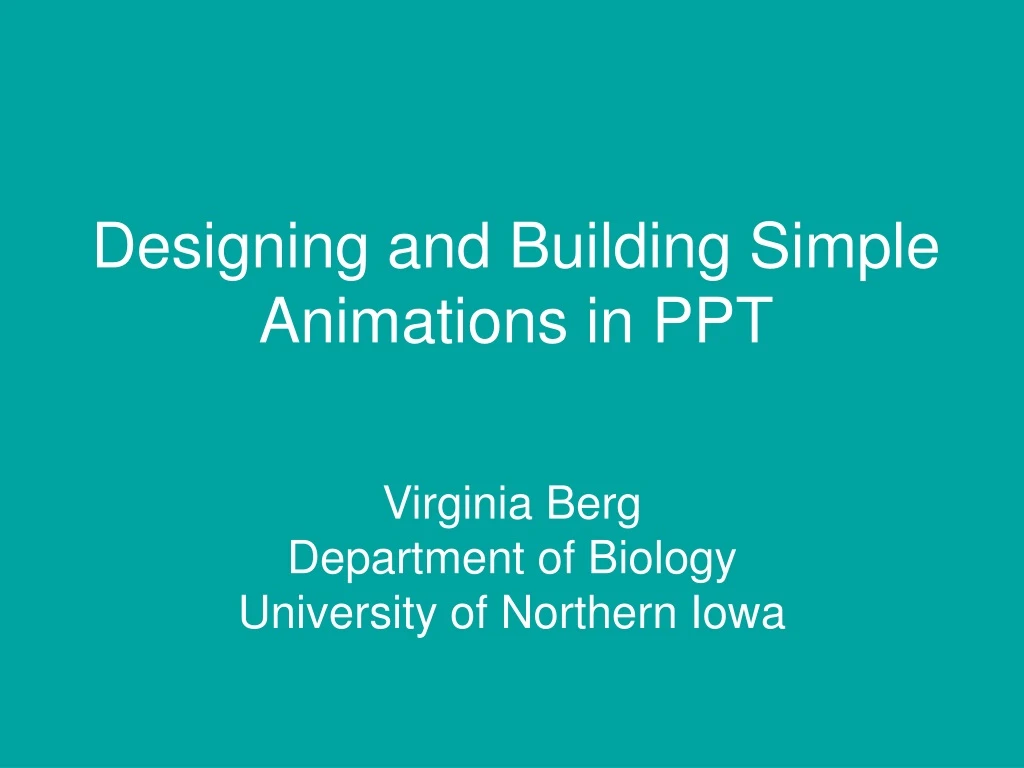 designing and building simple animations in ppt
