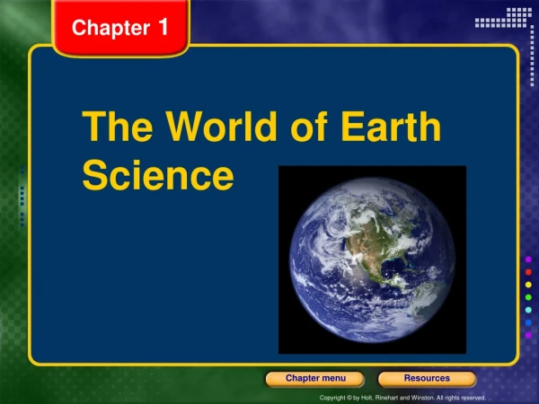 The World of Earth Science