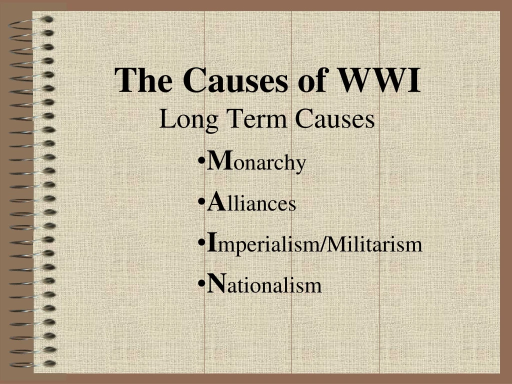 the causes of wwi long term causes