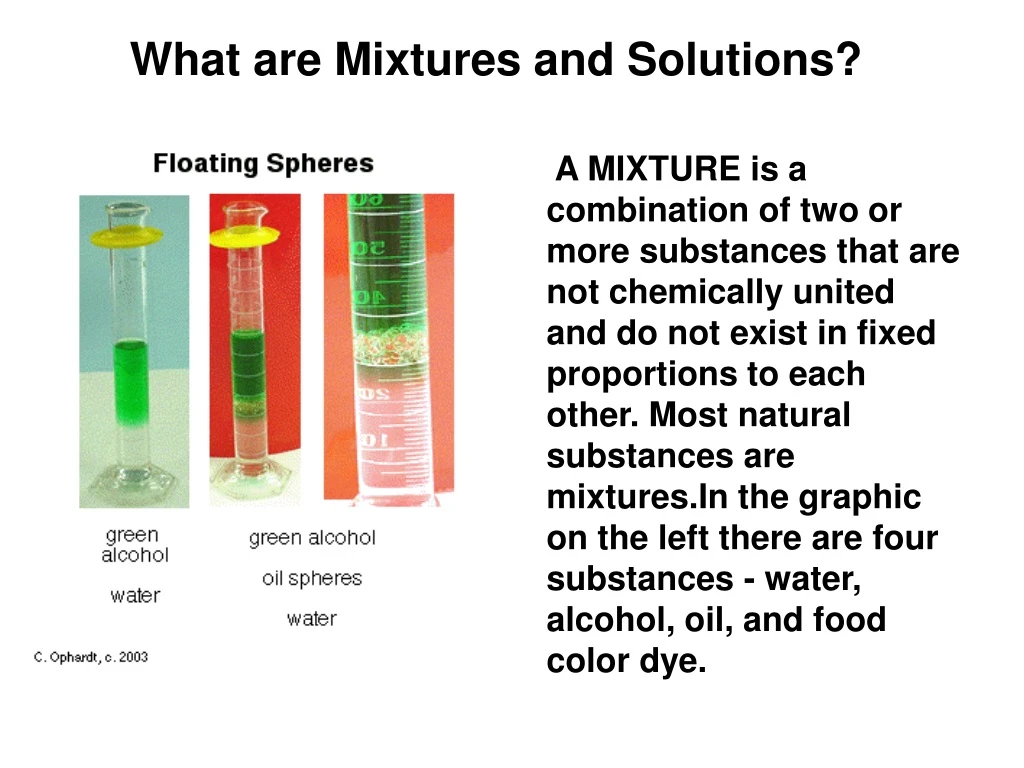 what are mixtures and solutions