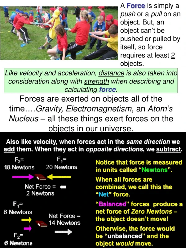 Notice that force is measured in units called “ Newtons ”.