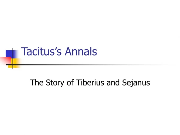 Tacitus’s Annals