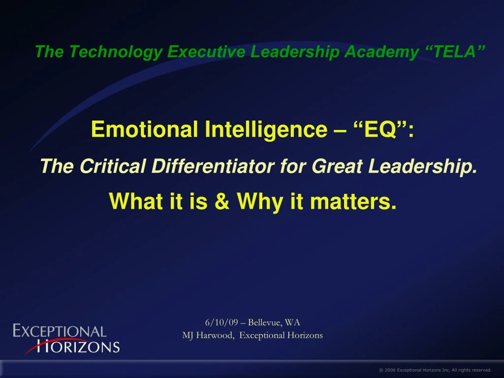 the technology executive leadership academy tela