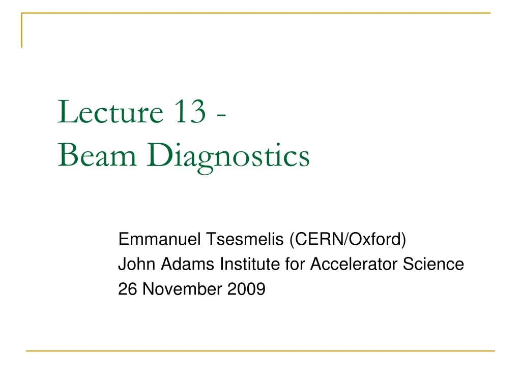 lecture 13 beam diagnostics