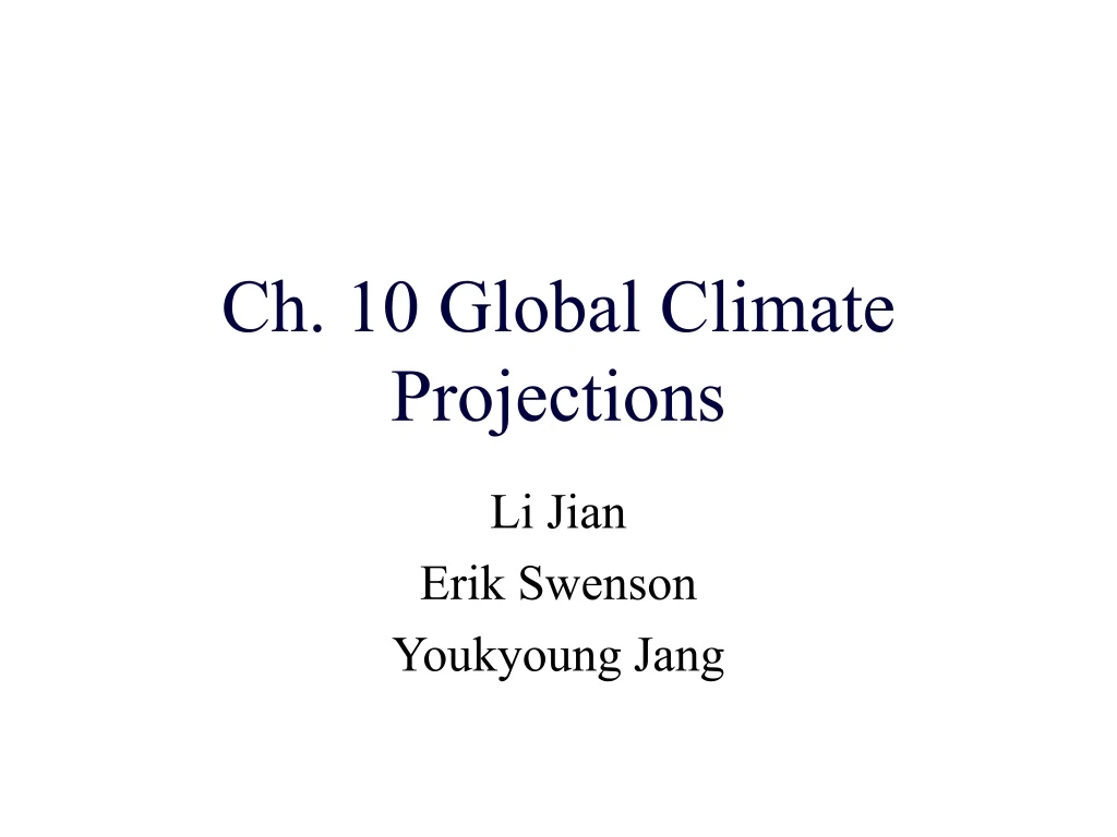 ch 10 global climate projections