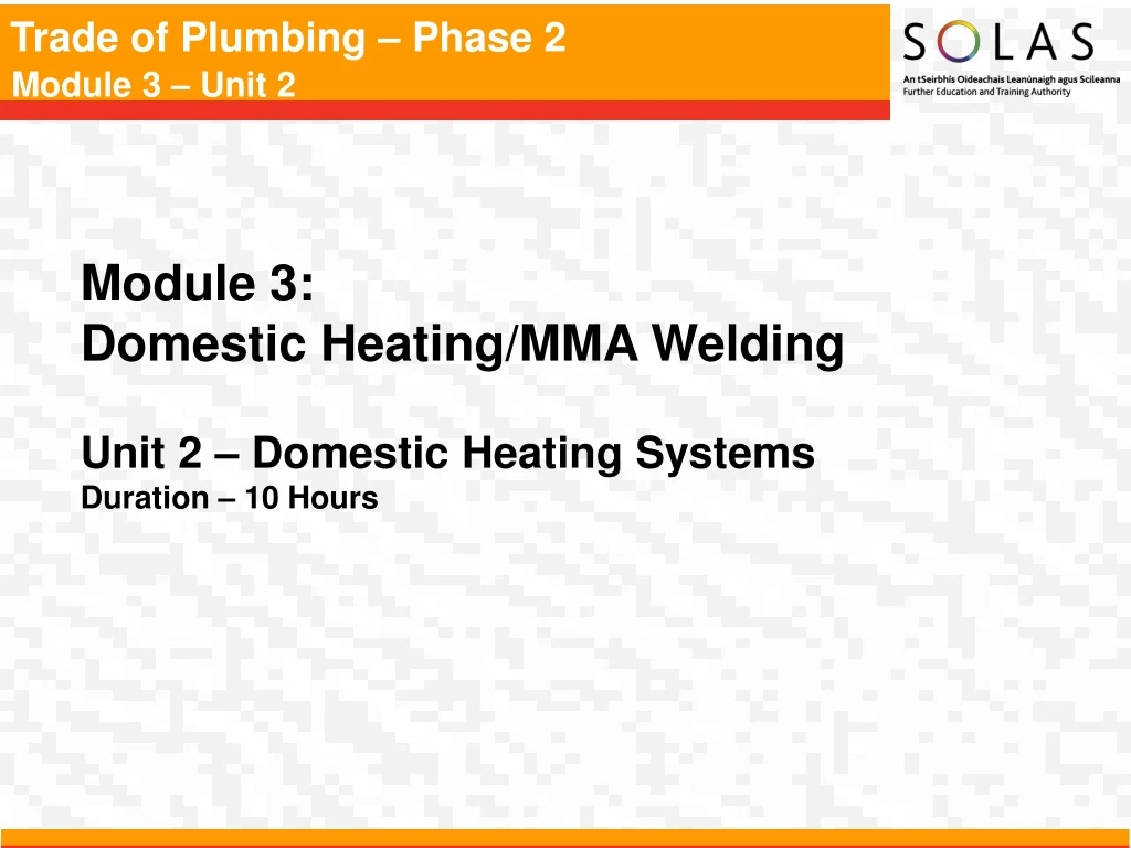 module 3 domestic heating mma welding unit