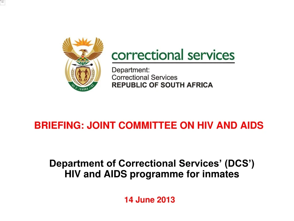 briefing joint committee on hiv and aids
