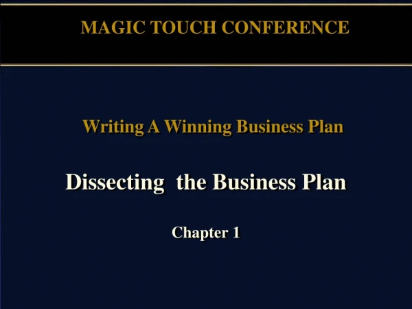 Dissecting  the Business Plan Chapter 1