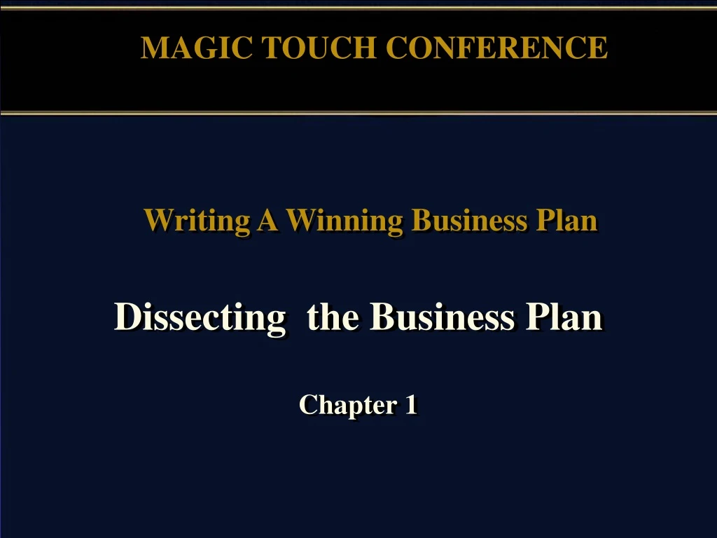 dissecting the business plan chapter 1