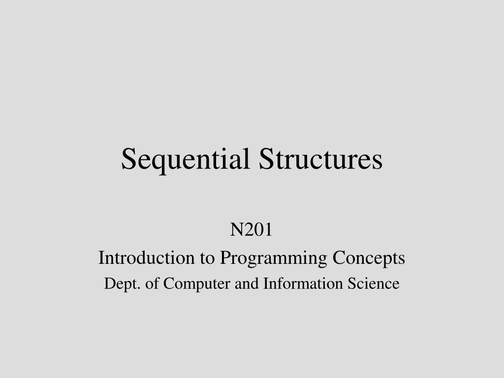 sequential structures