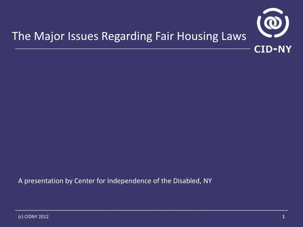 the major issues regarding fair housing laws