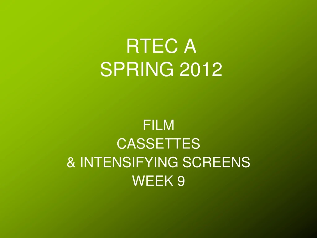 rtec a spring 2012