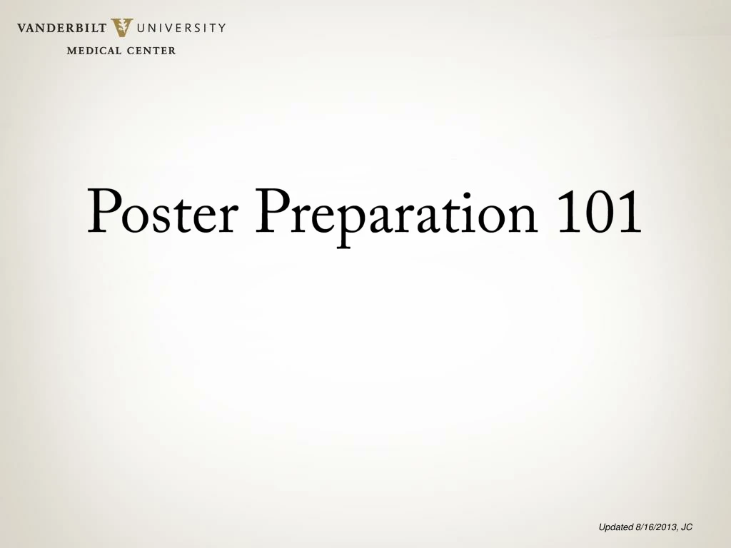 poster preparation 101