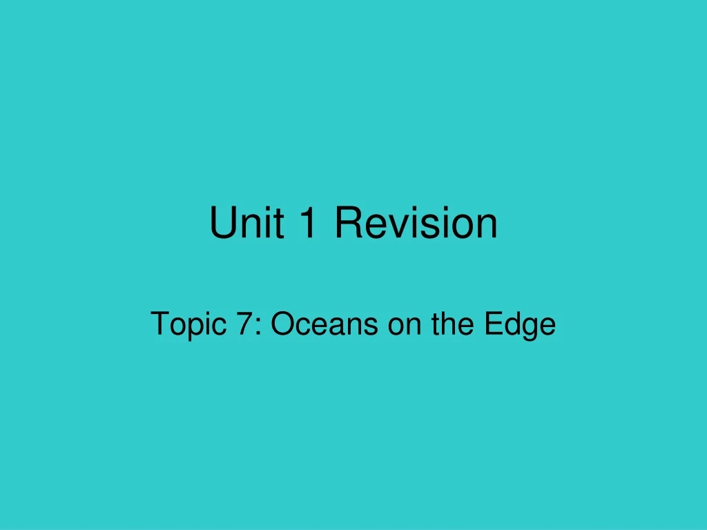 unit 1 revision