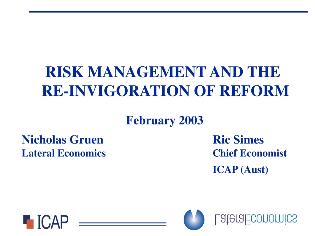 risk management and the re invigoration of reform