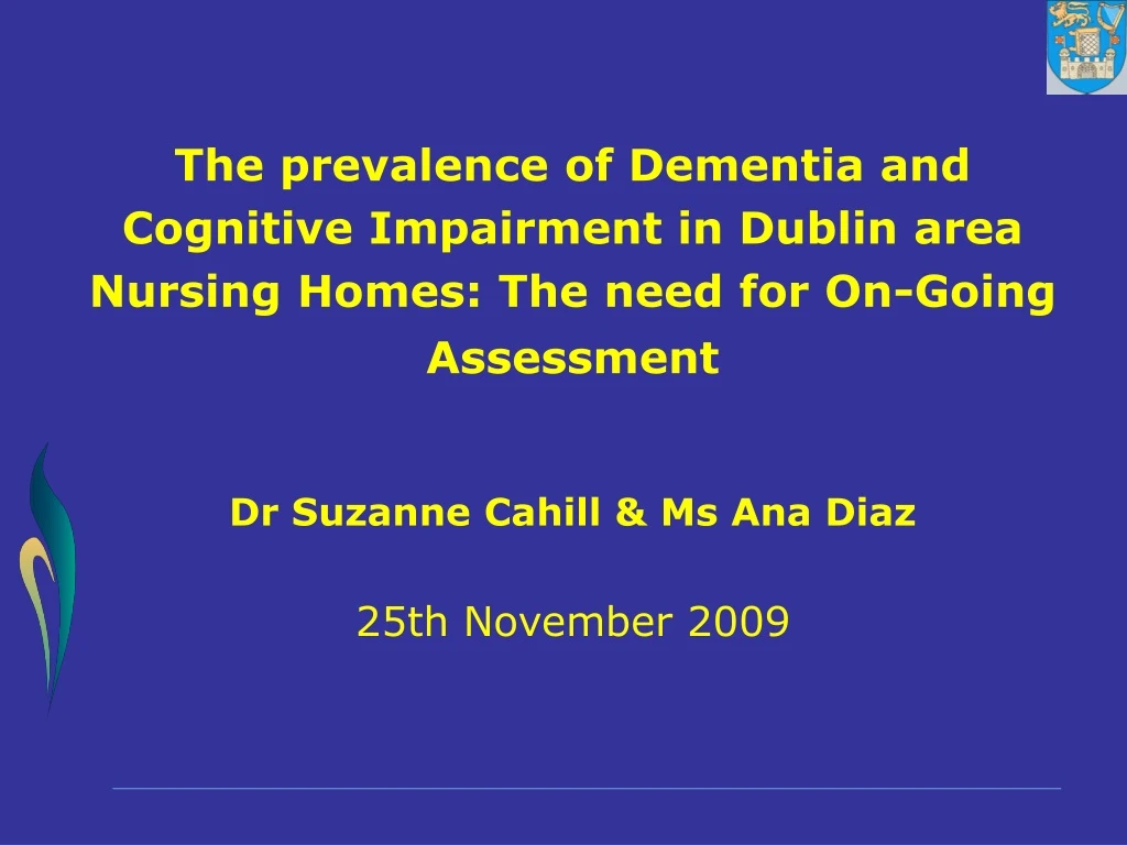 the prevalence of dementia and cognitive