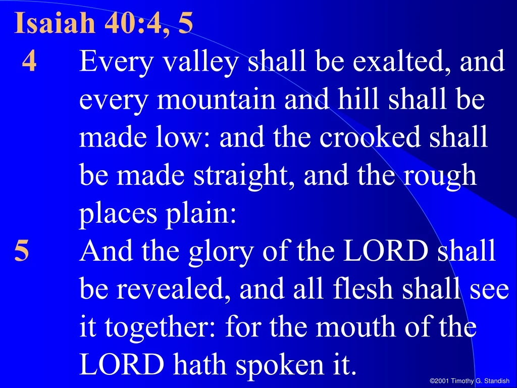 isaiah 40 4 5 4 every valley shall be exalted