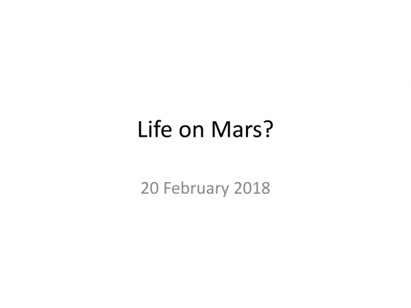 Life on Mars?
