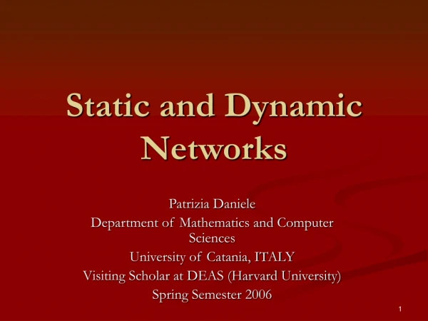 Static and Dynamic Networks