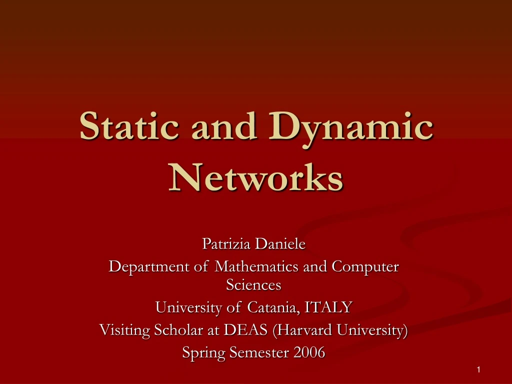 static and dynamic networks