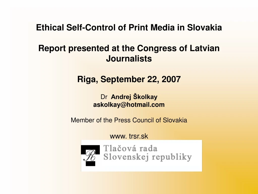 ethical self control of print media in slovakia