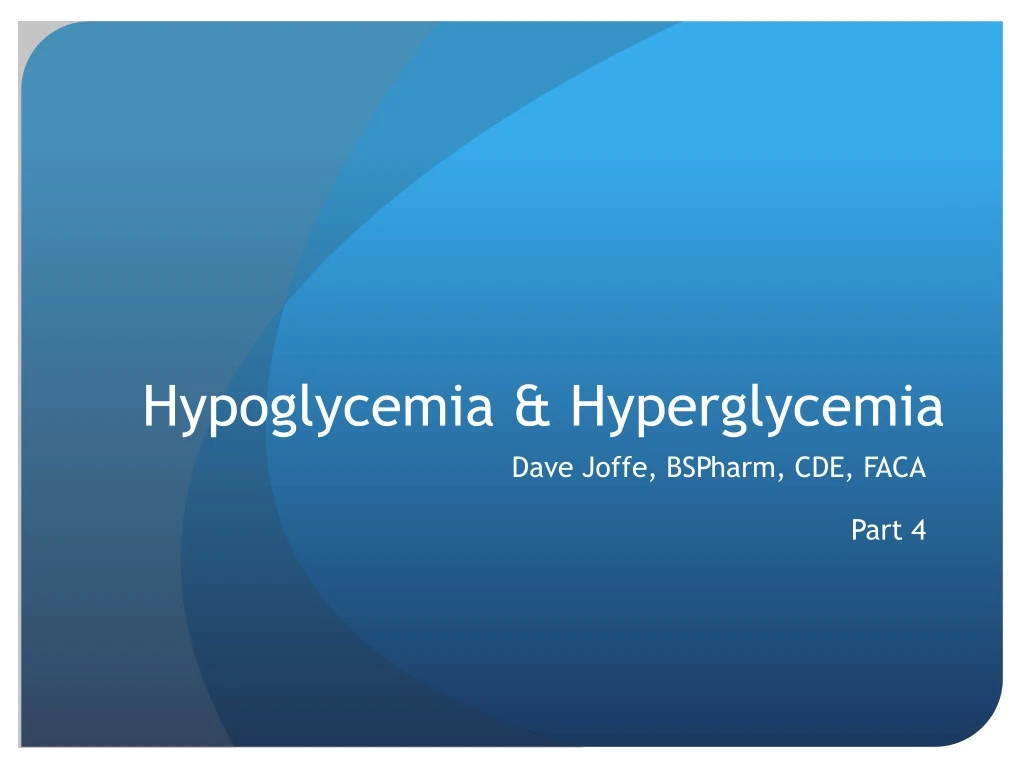 hypoglycemia hyperglycemia