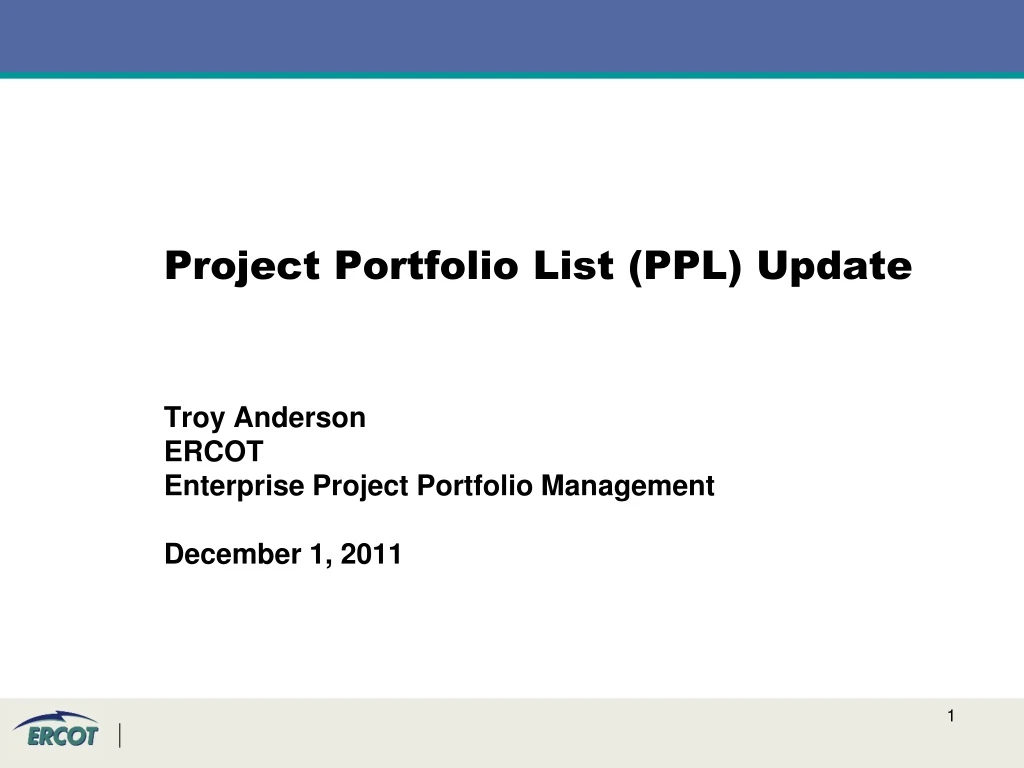 project portfolio list ppl update