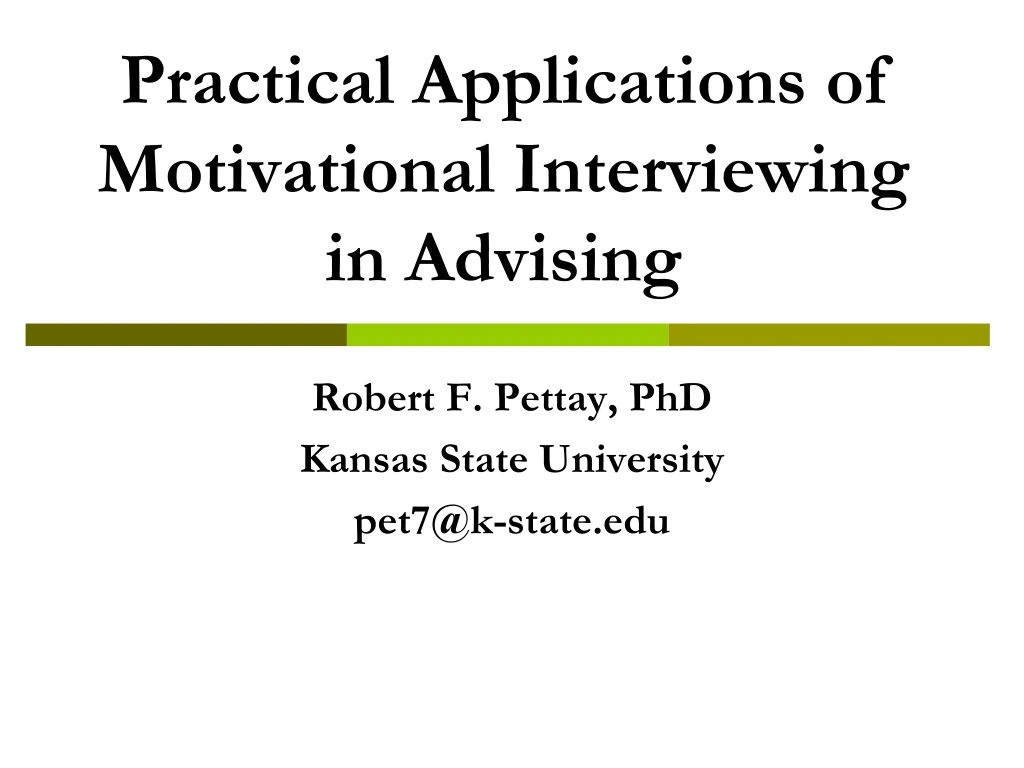 practical applications of motivational interviewing in advising