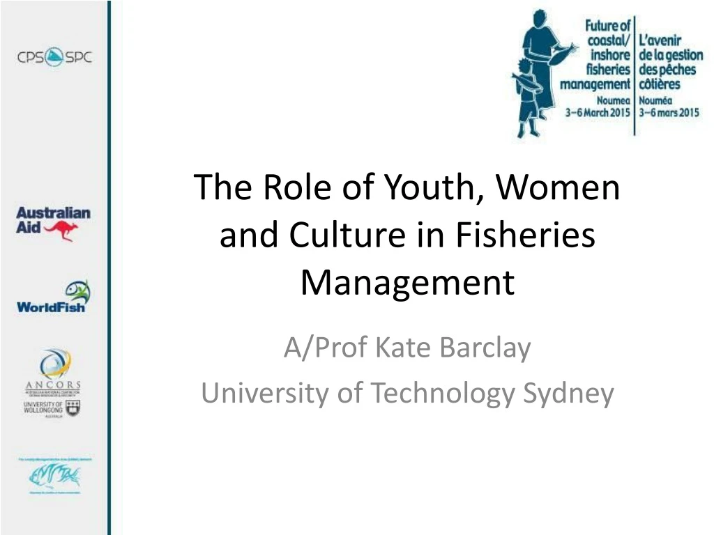 the role of youth women and culture in fisheries management