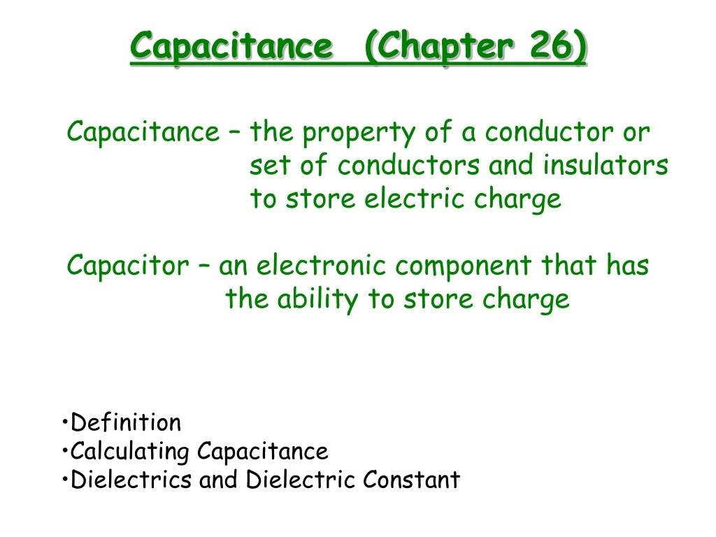 capacitance chapter 26