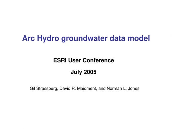 Arc Hydro groundwater data model